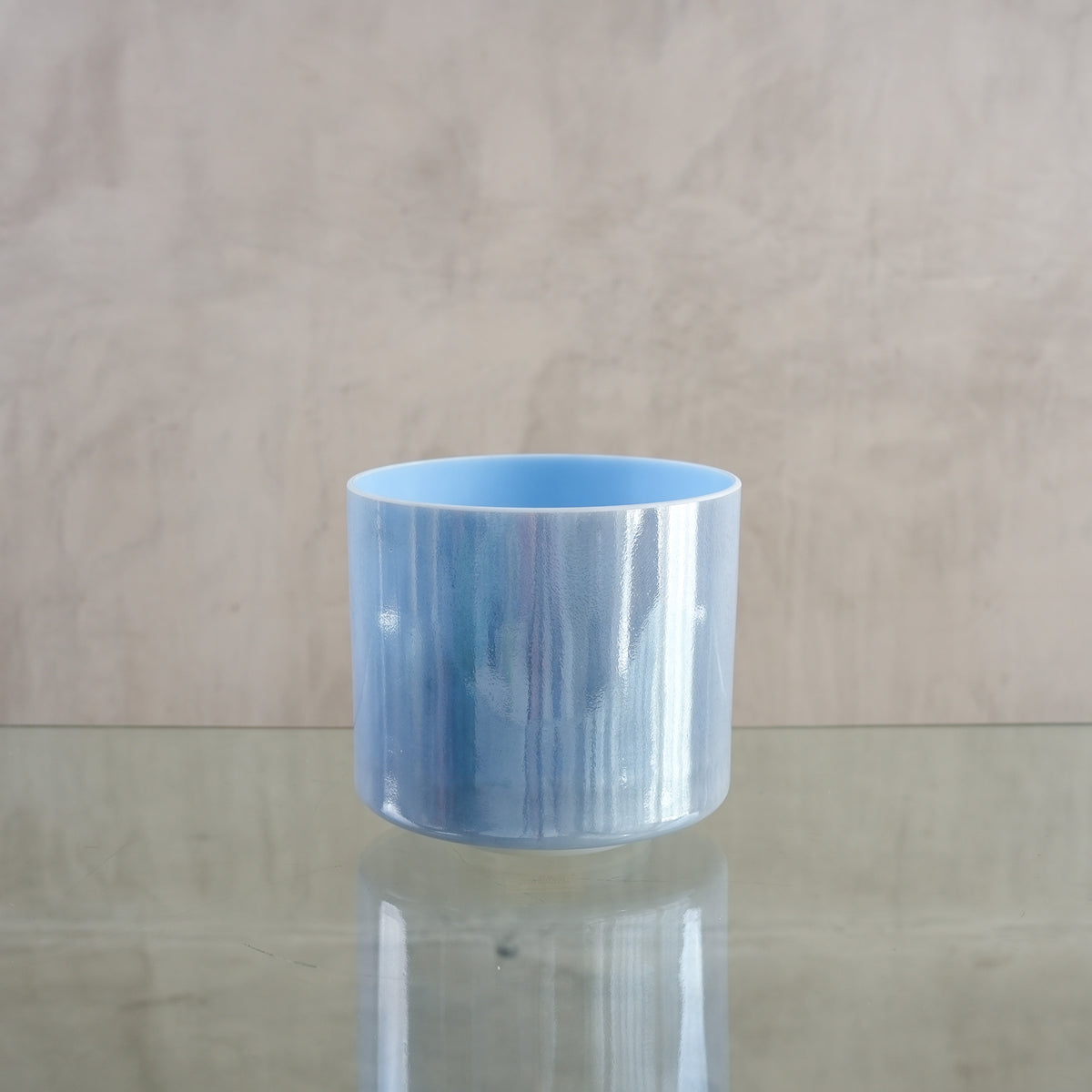 Crystal singing bowl 121308, upright view