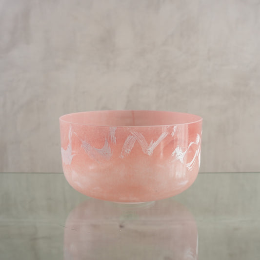 Crystal singing bowl 145286, upright view