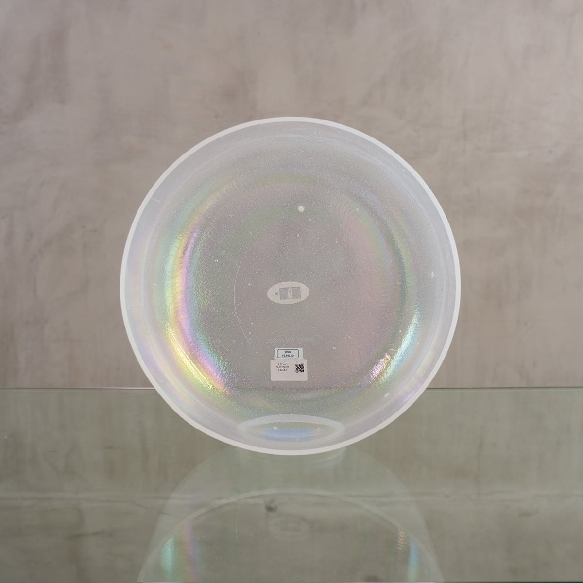 Crystal singing bowl 147583, facing view