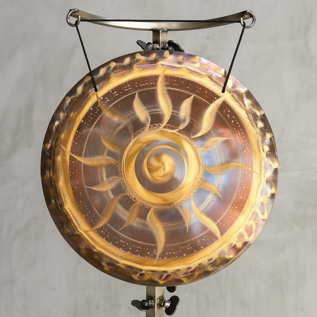 15 in Nickel Silver Handheld Gong - G - 42 190hz - OSO Sound Healing