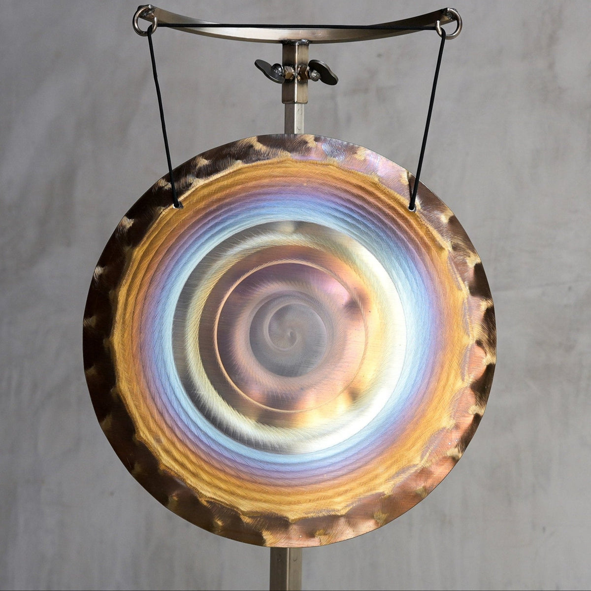 15 in Nickel Silver Handheld Gong - G0 206hz - OSO Sound Healing
