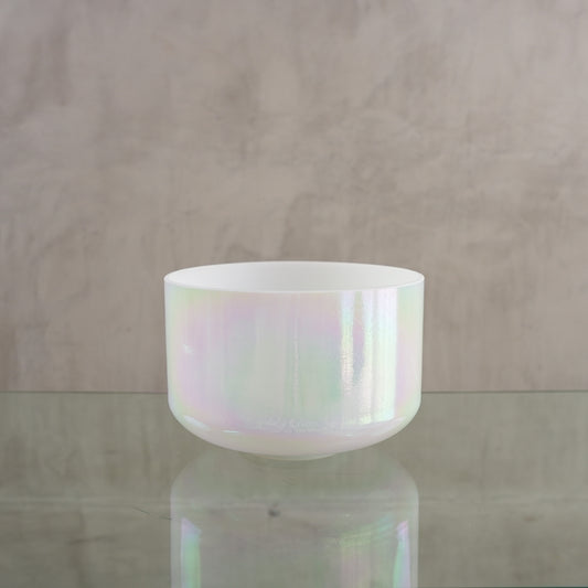 Crystal singing bowl 153697, upright view