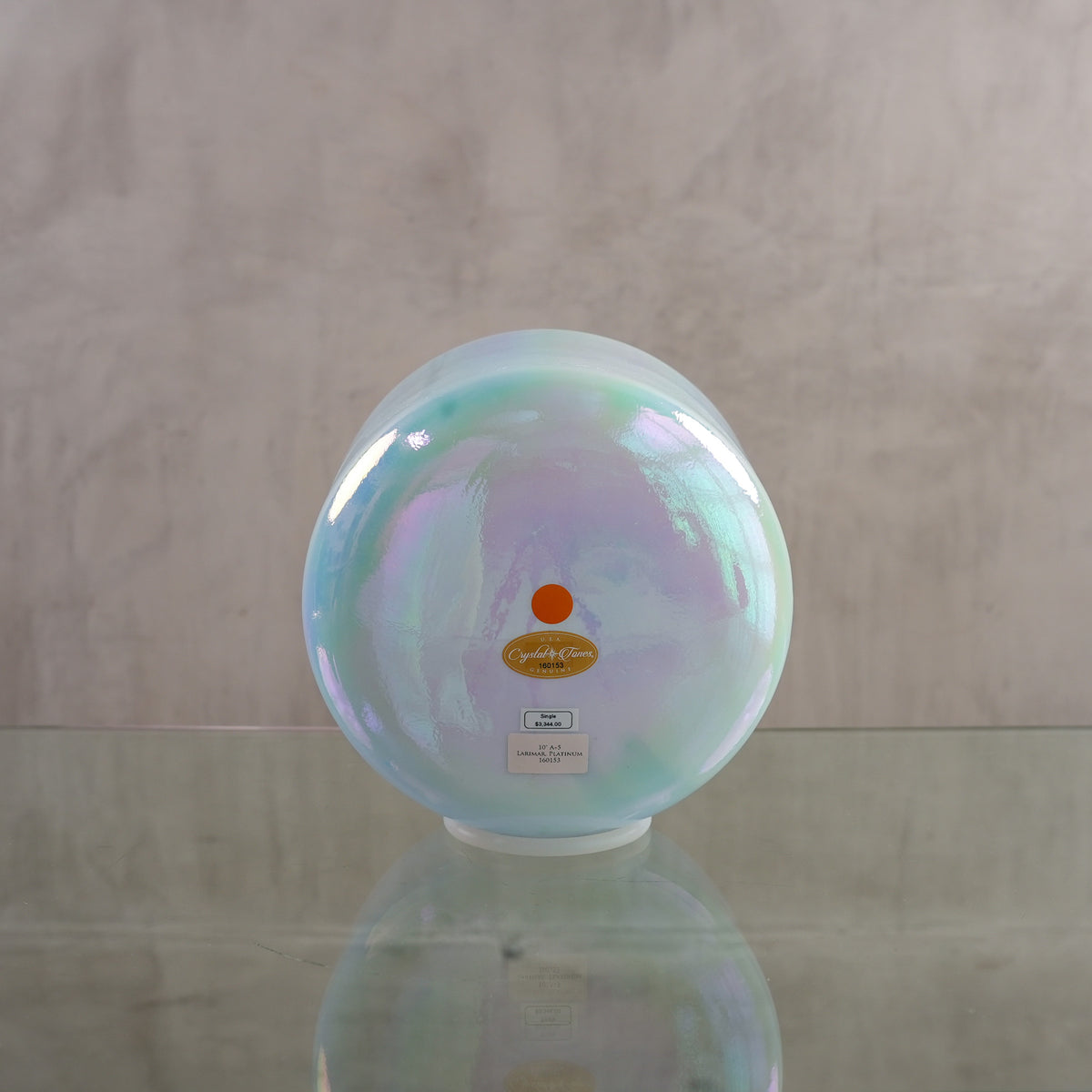 Crystal singing bowl 160153, back view