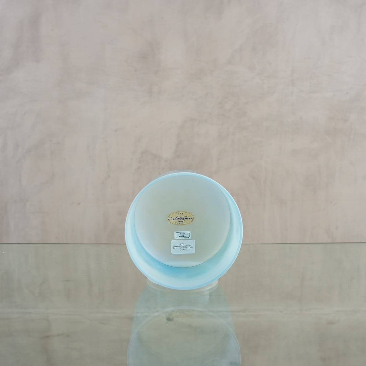 Crystal singing bowl 200106, facing view