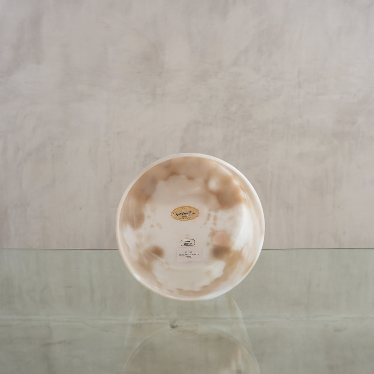 Crystal singing bowl 200250, facing view