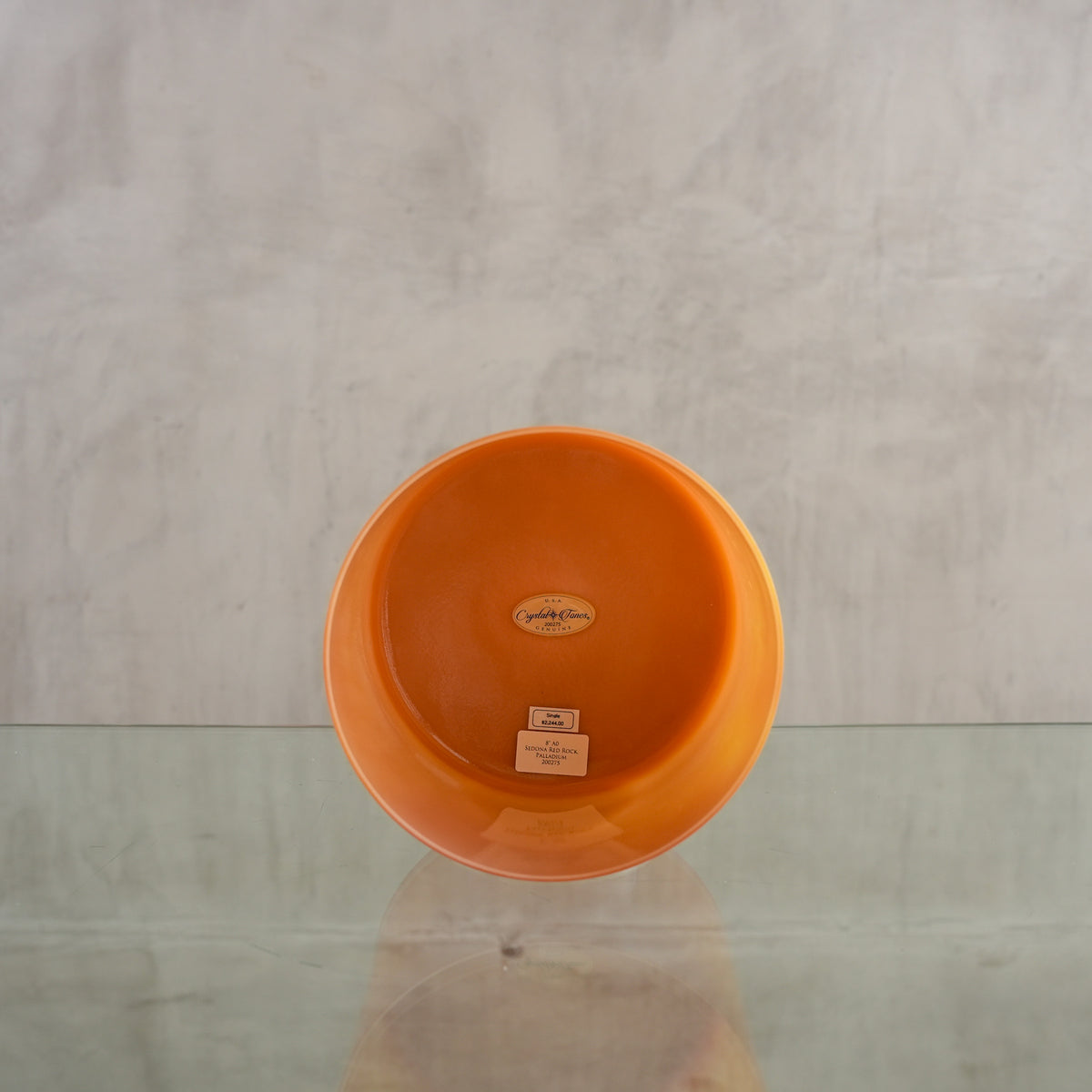 Crystal singing bowl 200275, facing view