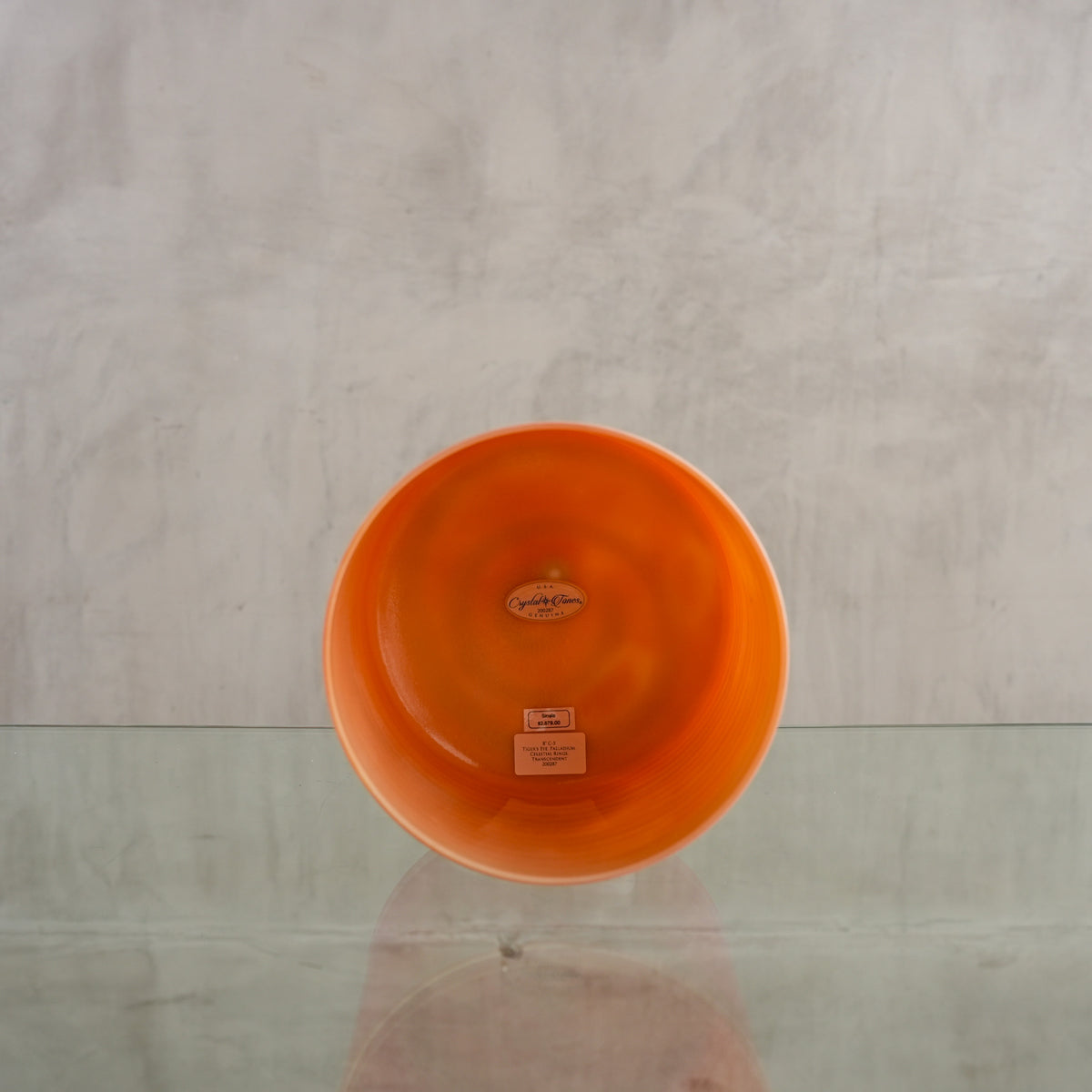 Crystal singing bowl 200287, facing view