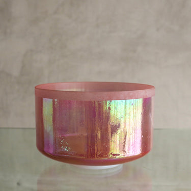 Crystal Tones Alchemy Bowl 9" D#+5 Morganite Platinum Frosted Rim | 140639
