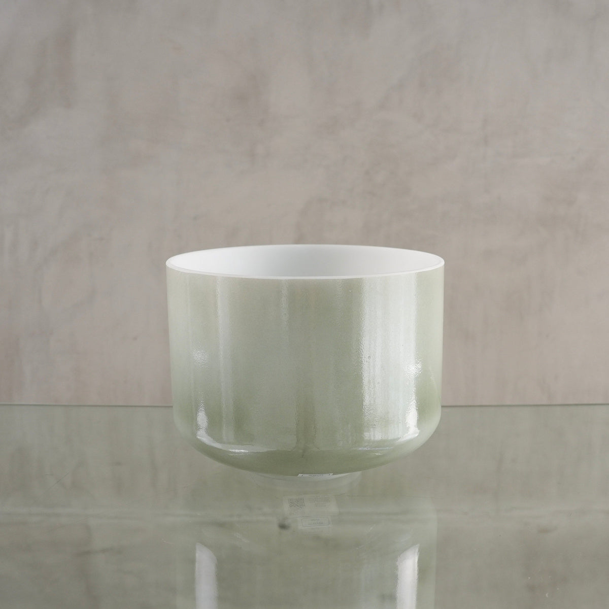 Crystal Tones Alchemy Bowl 10 in C#-10 Green Heart Angel Gold Frosted Rim | 156354