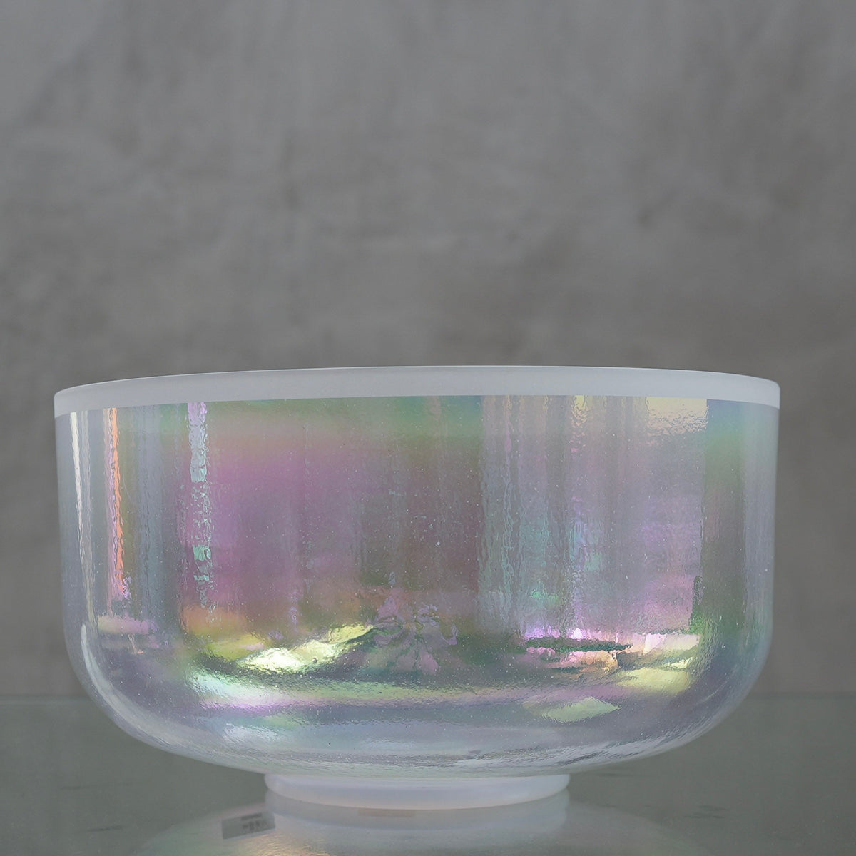 Crystal Tones Alchemy Bowl- 12 in A-5 Platinum, Frosted Rim 150261