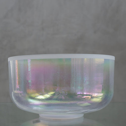Crystal Tones Alchemy Bowl- 12 in A-5 Platinum, Frosted Rim 150261