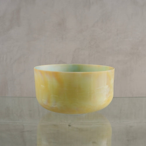 Crystal Tones Alchemy Bowl 12 in C+15 Frankincense, Ocean Gold Inside Frosted Inside | 145958