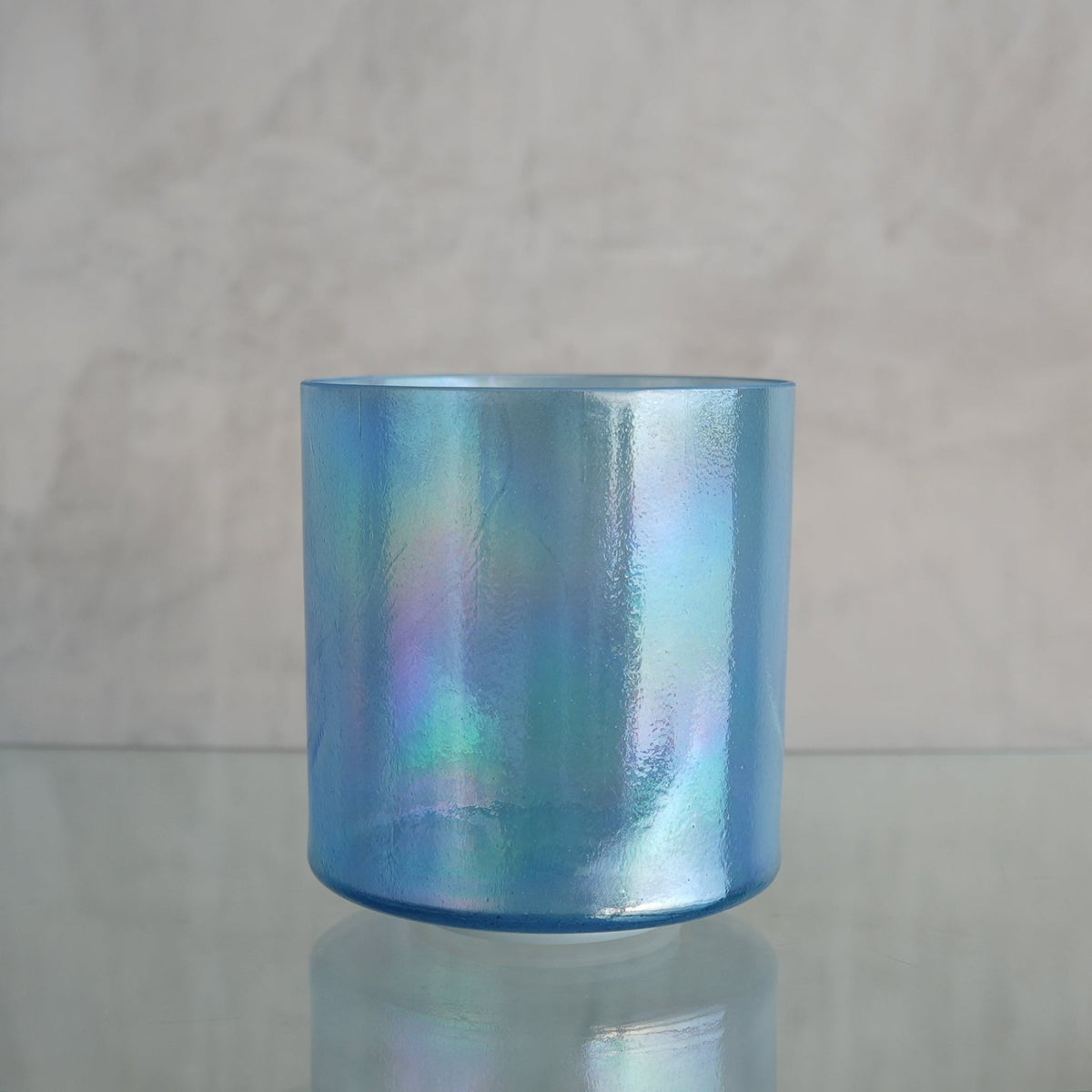 7 in E+20 Indigo, white light aura gold, Platinum Inside Bowl - 118463 - OSO Sound Healing