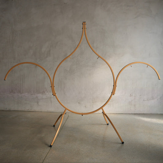 Grotta Sonora Golden Triple Gong Stand - Gold up to 26 in+19 in