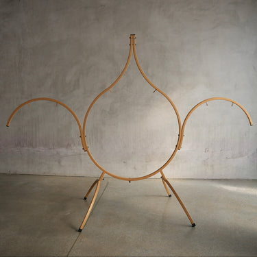 Grotta Sonora Golden Triple Gong Stand - Gold (up to 26"+19")