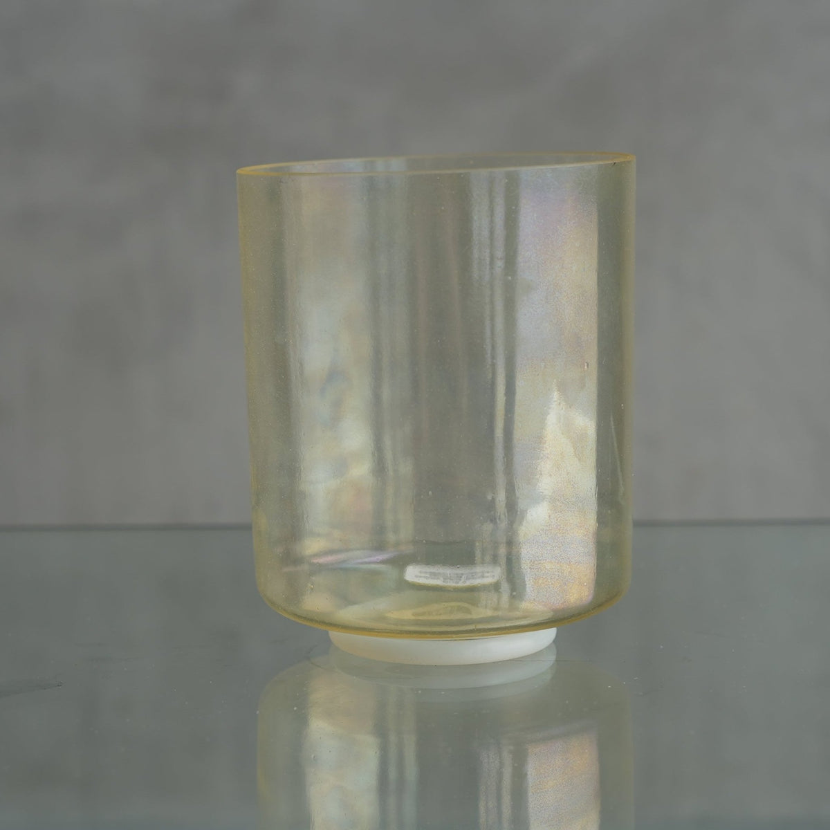 Crystal Tones 6 in A+15 Lemon Aura Gold Flat Bottom, Binaural Bowl 105652 - OSO Sound Healing