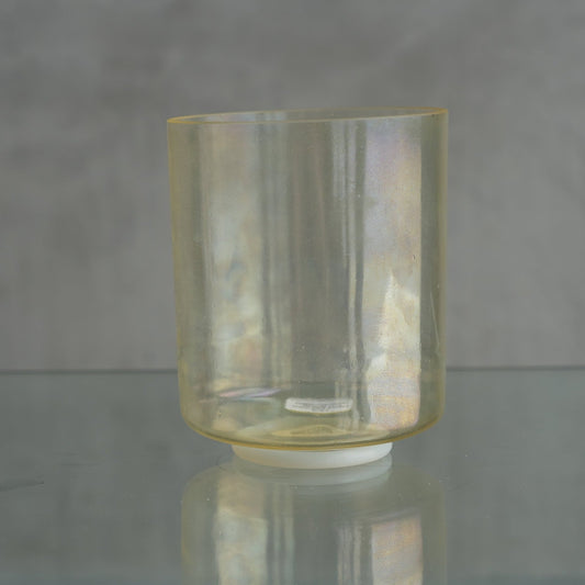 Crystal Tones 6 in A+15 Lemon Aura Gold Flat Bottom, Binaural Bowl 105652 - OSO Sound Healing