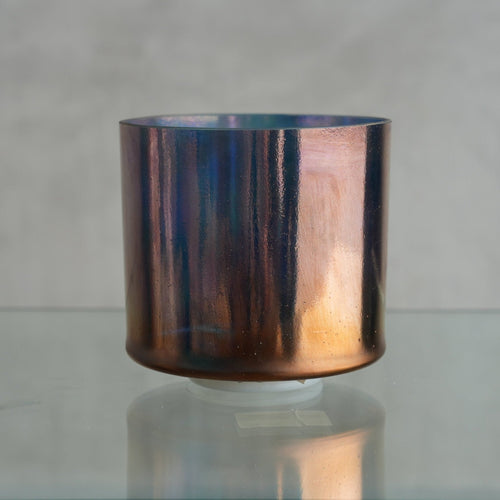 Crystal Tones 7 in F - 40 Tibetan Quartz Copper Aura, platinum inside Bowl 120708 - OSO Sound Healing