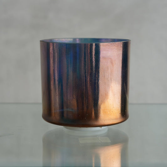 Crystal Tones 7 in F - 40 Tibetan Quartz Copper Aura, platinum inside Bowl 120708 - OSO Sound Healing