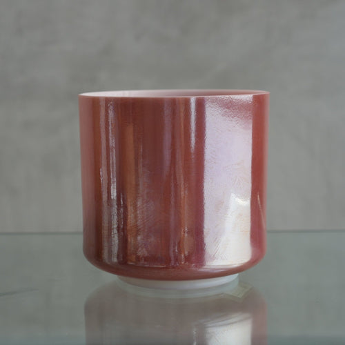 Crystal Tones 8 in D# - 35 Rose Quartz, Palladium Bowl - OSO Sound Healing