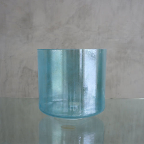 Crystal Tones Alchemy Bowl 9 in B+40 Tesseract Salt, Aqua Aura Gold Bowl - 115662 - OSO Sound Healing