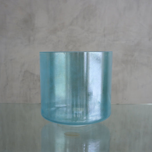 Crystal Tones Alchemy Bowl 9 in B+40 Tesseract Salt, Aqua Aura Gold Bowl - 115662 - OSO Sound Healing