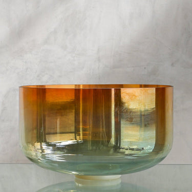 Crystal Tones Super Grade Alchemy Bowl 16" B0 Grandmother, Aqua Aura Gold (Base) 135830 - The Sound Healing Studio