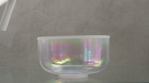 Crystal Tones Alchemy Bowl- 12 in A-5 Platinum, Frosted Rim 150261 sound demo