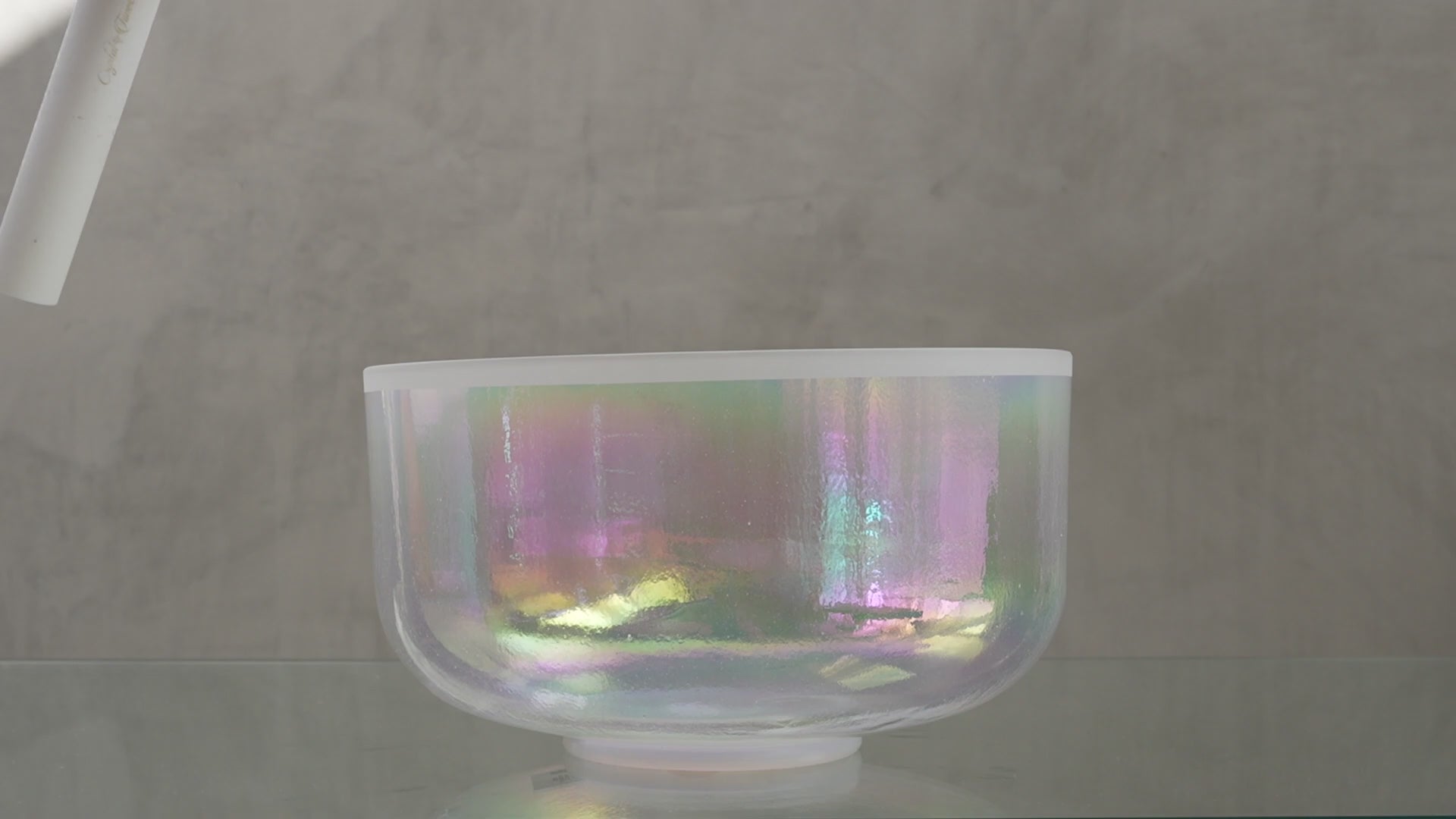 Crystal Tones Alchemy Bowl- 12" A-5 Platinum, Frosted Rim 150261 sound demo
