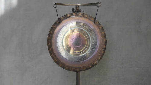 Grotta Sonora 15 in Nickel Silver Handheld Gong E+25 157Hz | 150012 sound demo