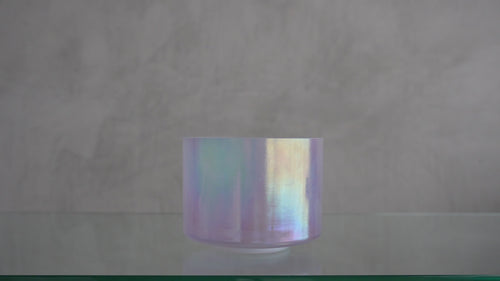 Crystal Tones Alchemy Bowl 8 in G-15 Violet Flame Aura, Frosted Inside 156430 sound demo