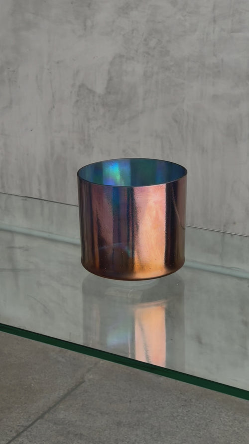 Crystal Tones 7 in F-40 Tibetan Quartz Copper Aura, platinum inside Bowl 120708
