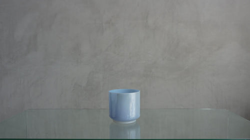 Crystal Tones Alchemy Bowl 6 in B+10 Egyptian Blue, White Light Angel Gold Frosted Inside Bowl - 115350 sound demo