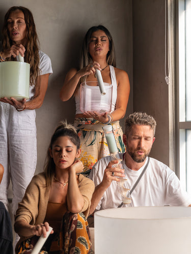Immersive sound bath experience featuring Crystal Tones Singing Bowls and Alchemy Bowls, offering transformative sound healing at OSO Sound Healing in Los Angeles